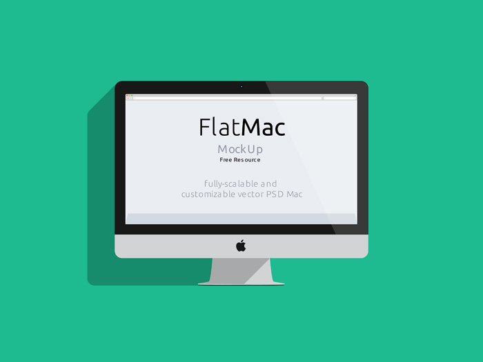 扁平化苹果Macbook电脑设计模型psd素材